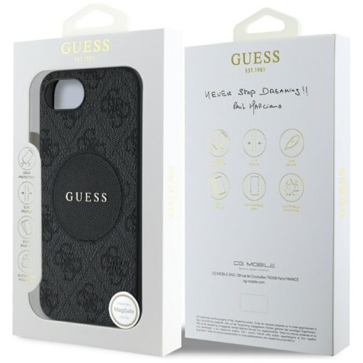 Guess HC MagSafe PU 4G Circle with Classic Logo case for iPhone 16e Black - Image 8