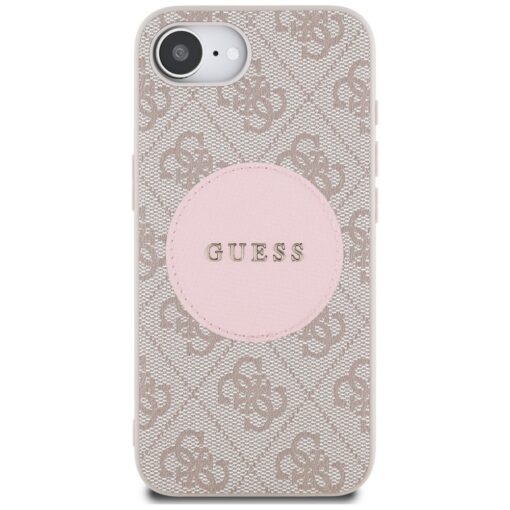 Guess HC MagSafe PU 4G Circle with Classic Logo case for iPhone 16e Pink - Image 3