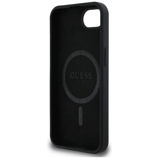 Guess HC Silicone Script Metal Logo Case for iPhone 16e Black - Image 7
