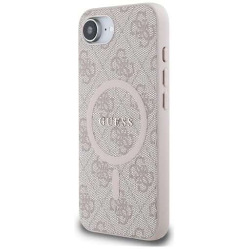 Guess HC MagSafe PU 4G Ring Classic Logo case for iPhone 16e Pink - Image 2
