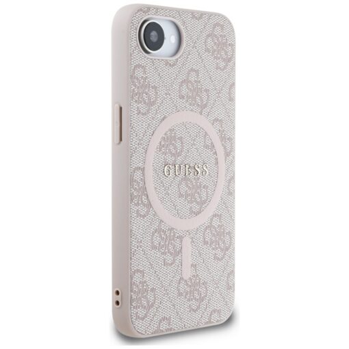 Guess HC MagSafe PU 4G Ring Classic Logo case for iPhone 16e Pink - Image 4