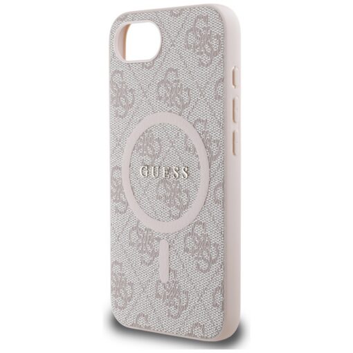 Guess HC MagSafe PU 4G Ring Classic Logo case for iPhone 16e Pink - Image 6