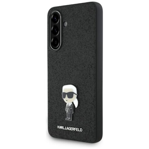 Karl Lagerfeld HC Ikonik Fixed Glitter Ikonik Logo Metal Pin case for Samsung Galaxy A36 Black