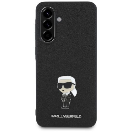 Karl Lagerfeld HC Ikonik Fixed Glitter Ikonik Logo Metal Pin case for Samsung Galaxy A36 Black - Image 2