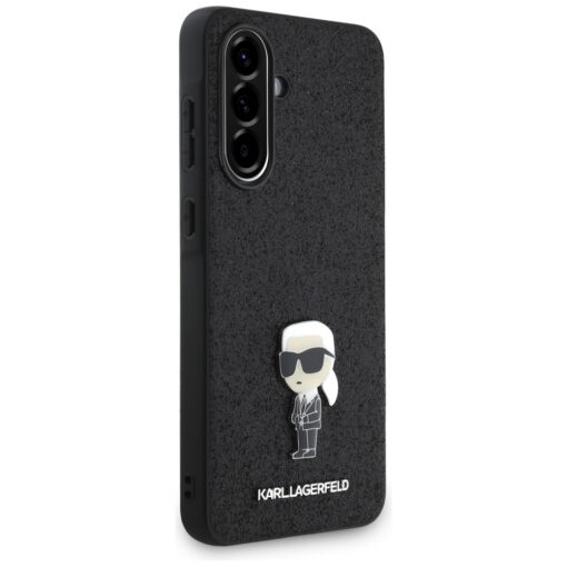 Karl Lagerfeld HC Ikonik Fixed Glitter Ikonik Logo Metal Pin case for Samsung Galaxy A36 Black - Image 3