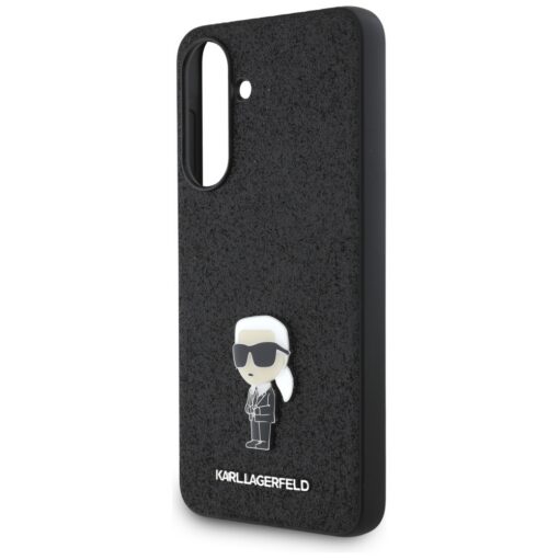 Karl Lagerfeld HC Ikonik Fixed Glitter Ikonik Logo Metal Pin case for Samsung Galaxy A36 Black - Image 5