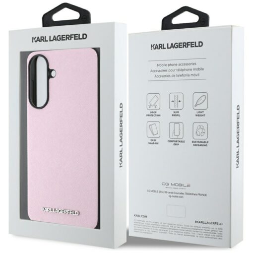 Karl Lagerfeld HC Saffiano Metal Logo Case for Samsung Galaxy A56 Pink - Image 7