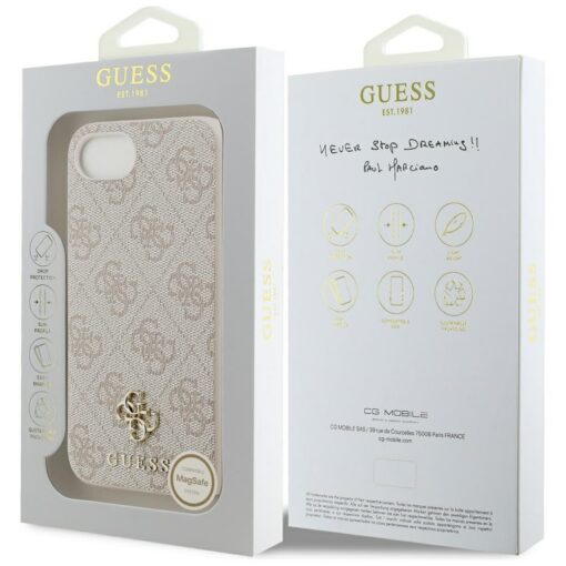 Guess HC MagSafe PU 4G Small 4G and Classic case for iPhone 16e Pink - Image 2