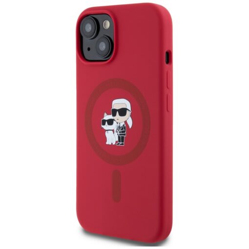 Karl Lagerfeld HC MagSafe Silicone KC Body Ring case for iPhone 15 Red - Image 2