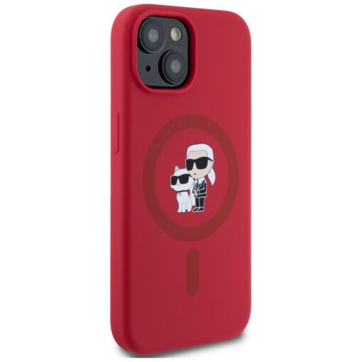 Karl Lagerfeld HC MagSafe Silicone KC Body Ring case for iPhone 15 Red - Image 4