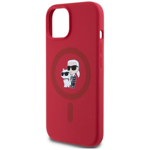 Karl Lagerfeld HC MagSafe Silicone KC Body Ring case for iPhone 15 Red - Image 6