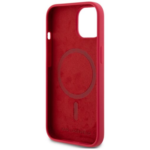 Karl Lagerfeld HC MagSafe Silicone KC Body Ring case for iPhone 15 Red - Image 7