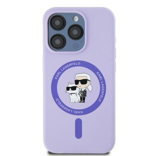 Karl Lagerfeld HC MagSafe Silicone KC Body Ring case for iPhone 15 Pro Purple - Image 3