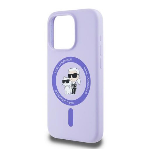 Karl Lagerfeld HC MagSafe Silicone KC Body Ring case for iPhone 15 Pro Purple - Image 6