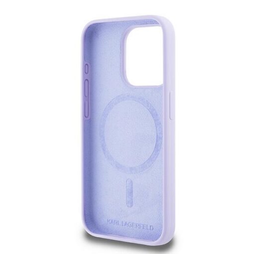 Karl Lagerfeld HC MagSafe Silicone KC Body Ring case for iPhone 15 Pro Purple - Image 7