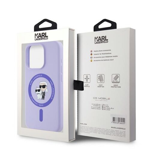 Karl Lagerfeld HC MagSafe Silicone KC Body Ring case for iPhone 15 Pro Purple - Image 8