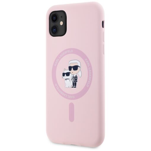 Karl Lagerfeld HC MagSafe Silicone KC Body Ring case for iPhone 11 Pink - Image 2