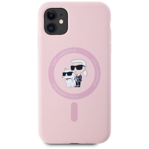 Karl Lagerfeld HC MagSafe Silicone KC Body Ring case for iPhone 11 Pink - Image 3