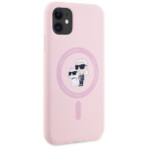 Karl Lagerfeld HC MagSafe Silicone KC Body Ring case for iPhone 11 Pink - Image 4