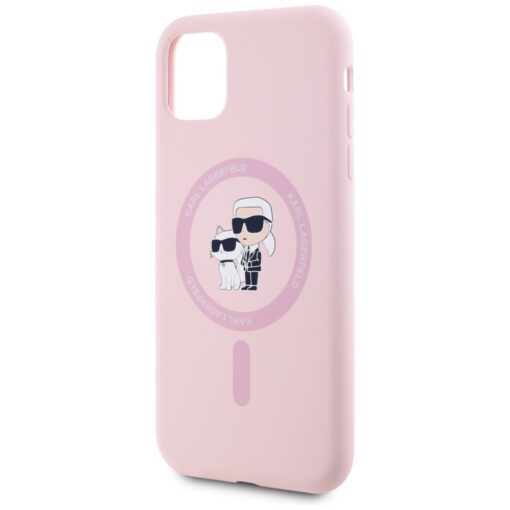 Karl Lagerfeld HC MagSafe Silicone KC Body Ring case for iPhone 11 Pink - Image 6