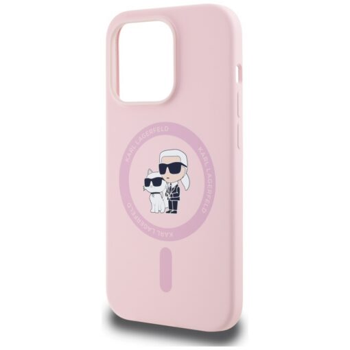 Karl Lagerfeld HC MagSafe Silicone KC Body Ring case for iPhone 14 Pro Max Pink - Image 6