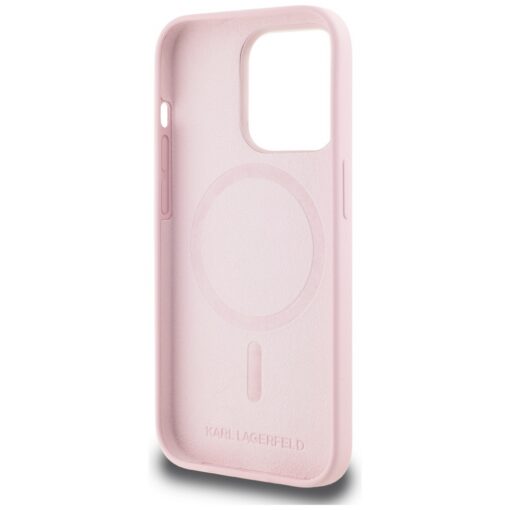 Karl Lagerfeld HC MagSafe Silicone KC Body Ring case for iPhone 14 Pro Max Pink - Image 7