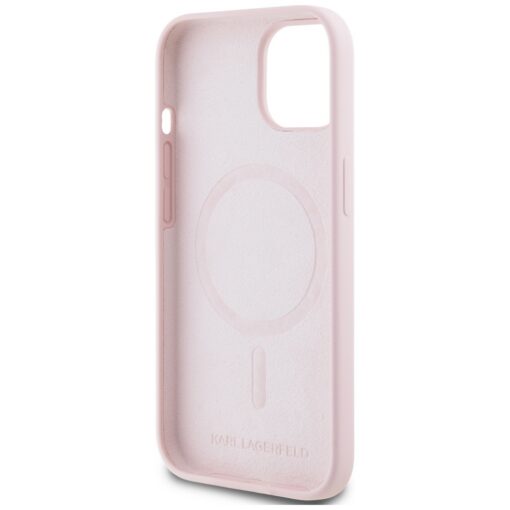 Karl Lagerfeld HC MagSafe Silicone KC Body Ring case for iPhone 15 Plus Pink - Image 7