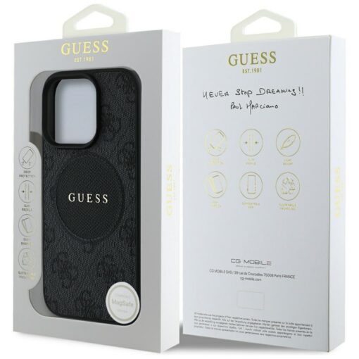 Guess HC MagSafe PU 4G Circle with Classic Logo case for iPhone 16 Pro Black - Image 8