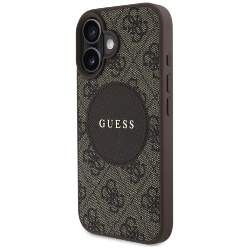 Guess HC MagSafe PU 4G Circle with Classic Logo case for iPhone 16 Brown - Image 2