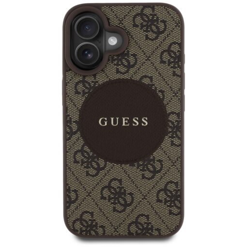 Guess HC MagSafe PU 4G Circle with Classic Logo case for iPhone 16 Brown - Image 3