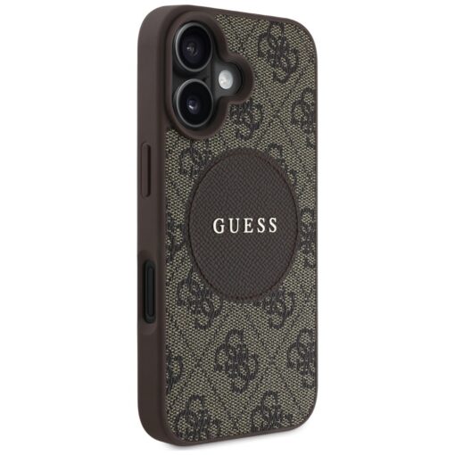 Guess HC MagSafe PU 4G Circle with Classic Logo case for iPhone 16 Brown - Image 4