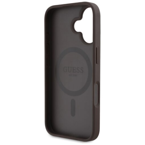 Guess HC MagSafe PU 4G Circle with Classic Logo case for iPhone 16 Brown - Image 7