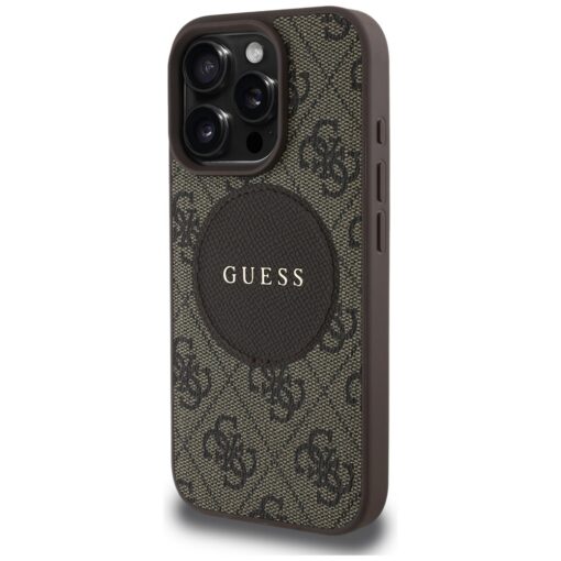 Guess HC MagSafe PU 4G Circle with Classic Logo case for iPhone 16 Pro Brown - Image 2