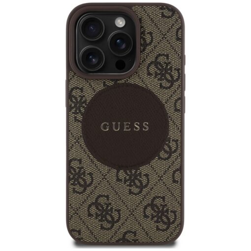 Guess HC MagSafe PU 4G Circle with Classic Logo case for iPhone 16 Pro Brown - Image 3