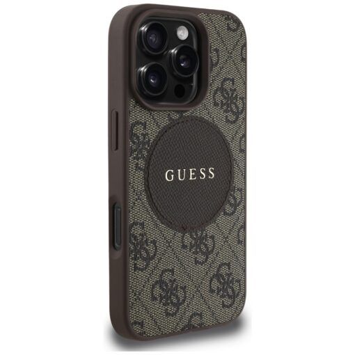 Guess HC MagSafe PU 4G Circle with Classic Logo case for iPhone 16 Pro Brown - Image 4