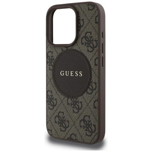 Guess HC MagSafe PU 4G Circle with Classic Logo case for iPhone 16 Pro Brown - Image 6