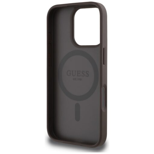 Guess HC MagSafe PU 4G Circle with Classic Logo case for iPhone 16 Pro Brown - Image 7