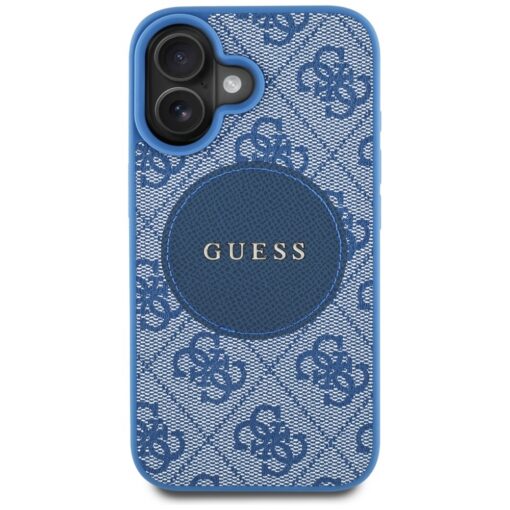 Guess HC MagSafe PU 4G Circle with Classic Logo case for iPhone 16 Blue - Image 3