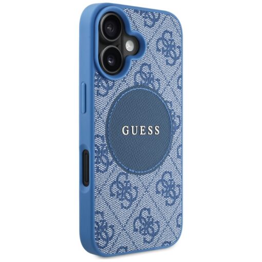 Guess HC MagSafe PU 4G Circle with Classic Logo case for iPhone 16 Blue - Image 4