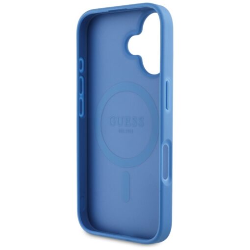 Guess HC MagSafe PU 4G Circle with Classic Logo case for iPhone 16 Blue - Image 7