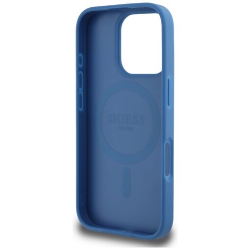 Guess HC MagSafe PU 4G Circle with Classic Logo case for iPhone 16 Pro Blue - Image 7