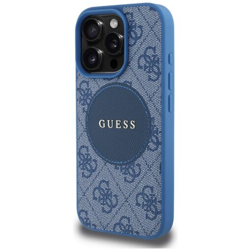 Guess HC MagSafe PU 4G Circle with Classic Logo case for iPhone 16 Pro Max Blue - Image 2