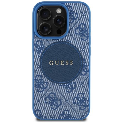 Guess HC MagSafe PU 4G Circle with Classic Logo case for iPhone 16 Pro Max Blue - Image 3