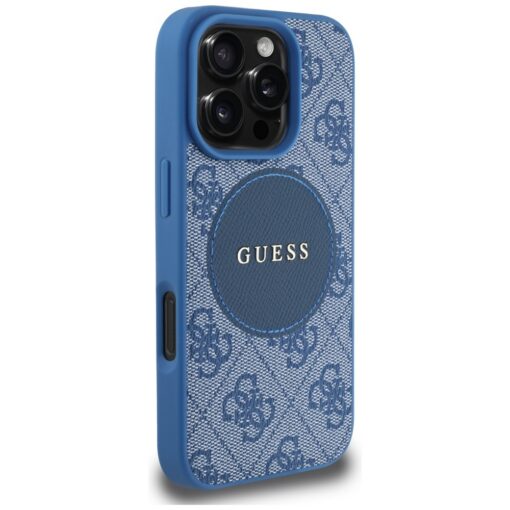 Guess HC MagSafe PU 4G Circle with Classic Logo case for iPhone 16 Pro Max Blue - Image 4