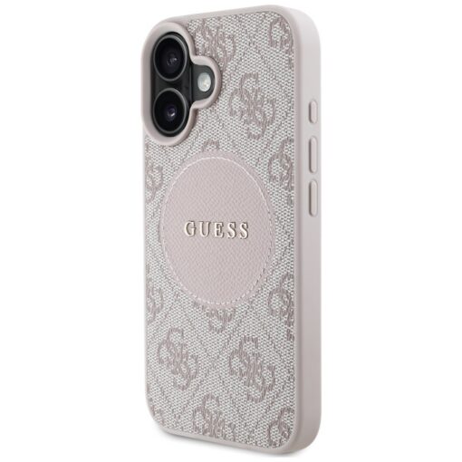 Guess HC MagSafe PU 4G Circle with Classic Logo case for iPhone 16 Pink - Image 2