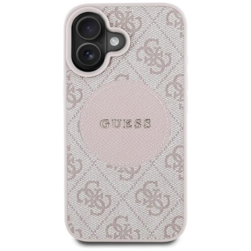 Guess HC MagSafe PU 4G Circle with Classic Logo case for iPhone 16 Pink - Image 3