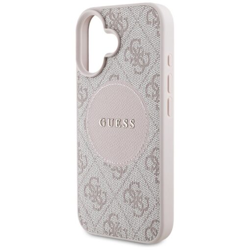 Guess HC MagSafe PU 4G Circle with Classic Logo case for iPhone 16 Pink - Image 6