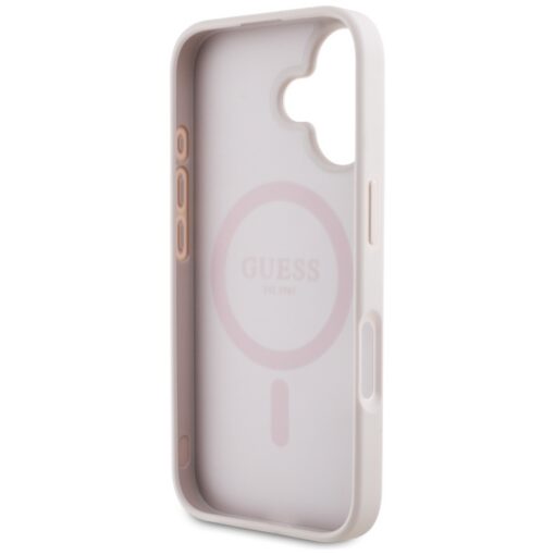 Guess HC MagSafe PU 4G Circle with Classic Logo case for iPhone 16 Pink - Image 7