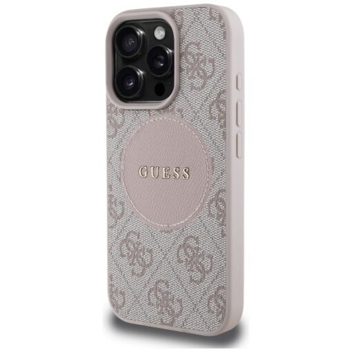 Guess HC MagSafe PU 4G Circle with Classic Logo case for iPhone 16 Pro Max Pink - Image 2