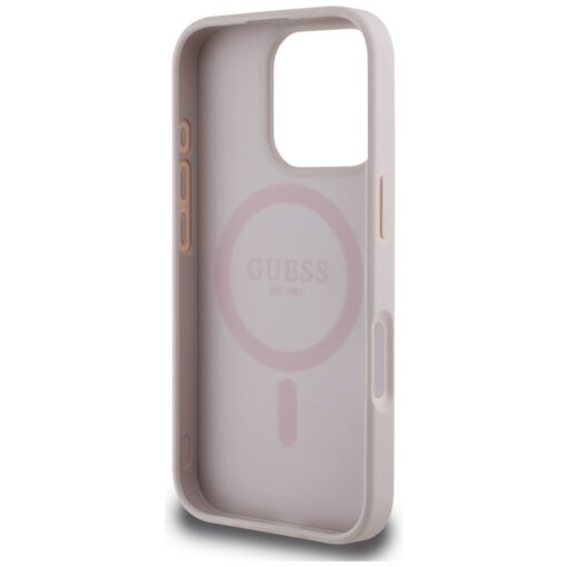 Guess HC MagSafe PU 4G Circle with Classic Logo case for iPhone 16 Pro Max Pink - Image 7